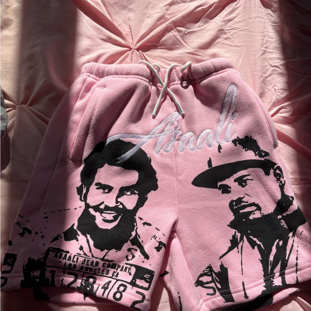 Asaali Pink Graphic Men's Athletic Shorts